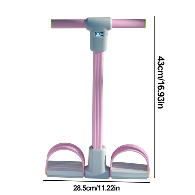 Workout Pedal Puller, Fitness Pedal Resistance Band, LED Display Yoga Strap Tension Rope for Elastic Exercise