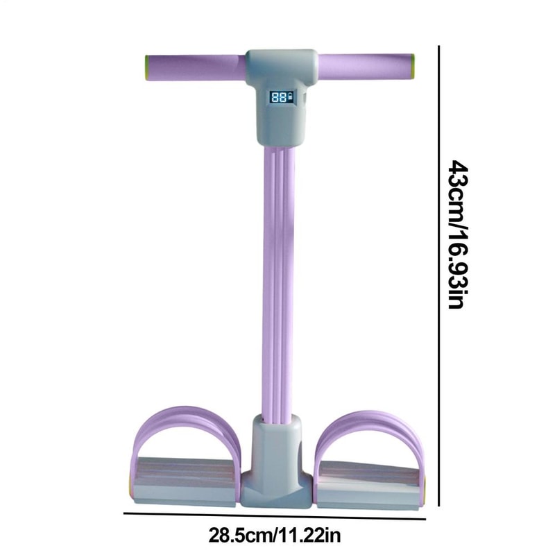 Workout Pedal Puller, Fitness Pedal Resistance Band, LED Display Yoga Strap Tension Rope for Elastic Exercise