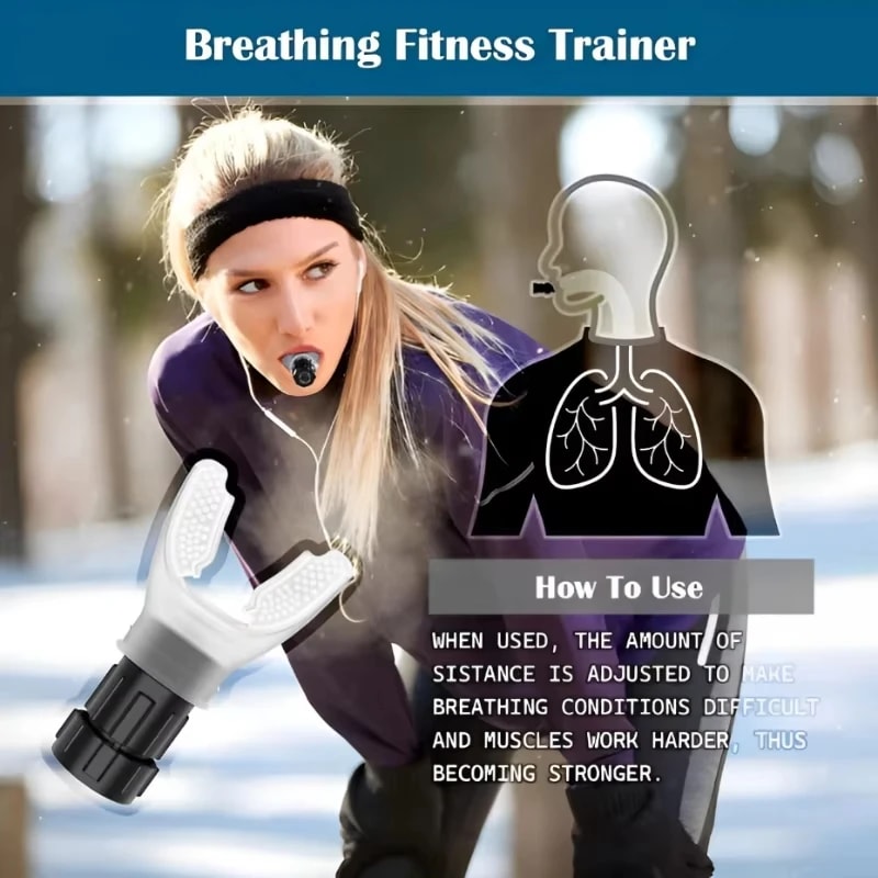 Adjustable Resistance Breathing Exercise, Portable Lung Capacity Trainer for Abdominal & Fitness Training