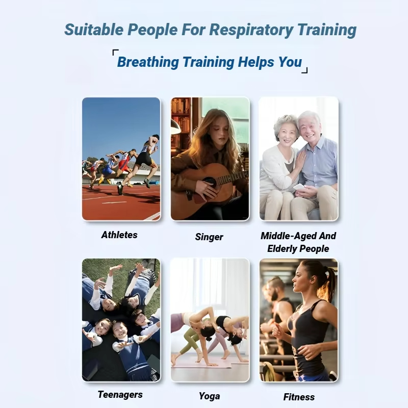 Adjustable Resistance Breathing Exercise, Portable Lung Capacity Trainer for Abdominal & Fitness Training