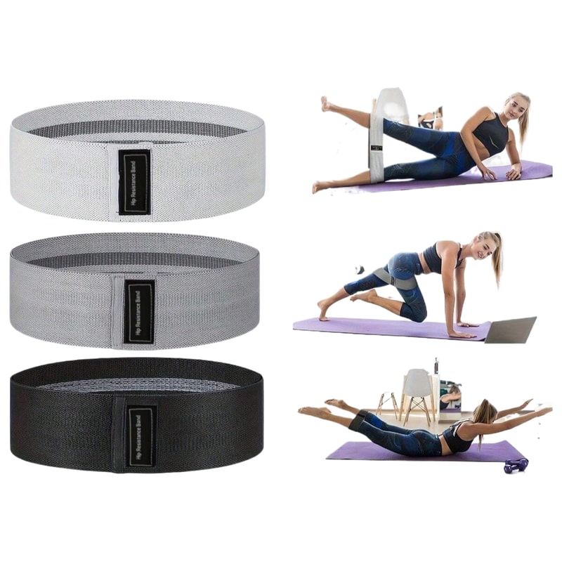 Glute Thigh Elastic Workout Bands Basic Fabric Resistance Fitness Strips For Squat And Stretch 0