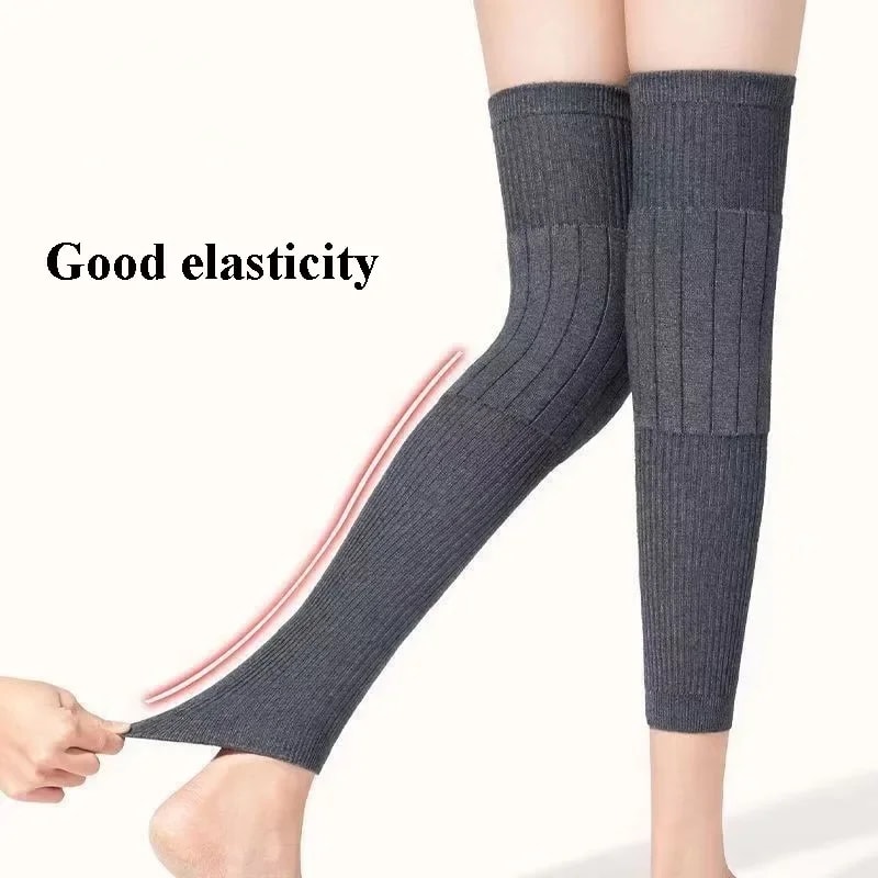 Winter Rabbit Fur Knee Pads for Old People, Thermal Keep Warm Velvet Kneepad for Arthritis