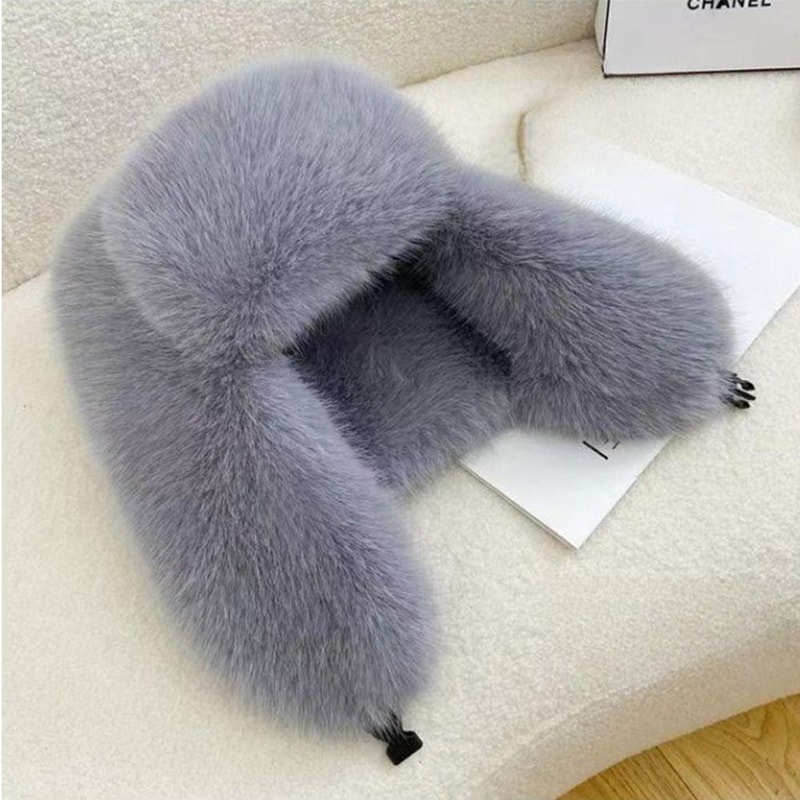 Winter Warm Earflap Ski Cap, Thicken Faux Fur Bomber Hat, Russia Ushanka Fur Hat