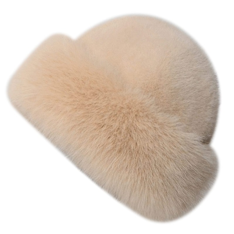 Solid Color Fisherman Hat New Fluffy Fur Winter Hat Thicken Windproof Panama Cap 8