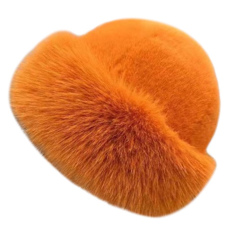 Solid Color Fisherman Hat New Fluffy Fur Winter Hat Thicken Windproof Panama Cap 9