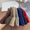 Army Peaked Caps Winter Knitted Hats Woolen Autumn Warm Hat Solid Color Fashion Cap For All Ages 4