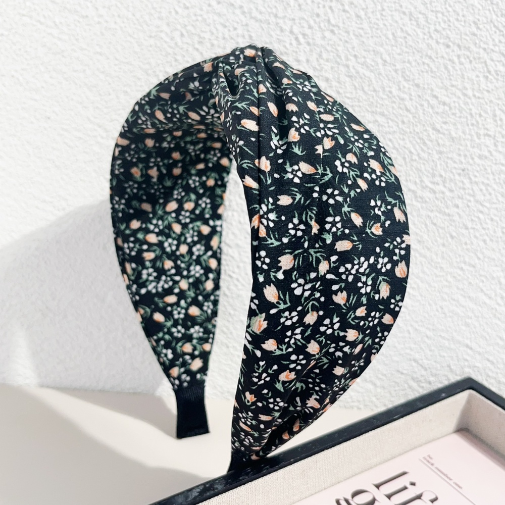 Wide Bands Hair Hoop Bohemian Floral Cross Headband Vintage Fabric Flower Print Summer Accessory Fo 3