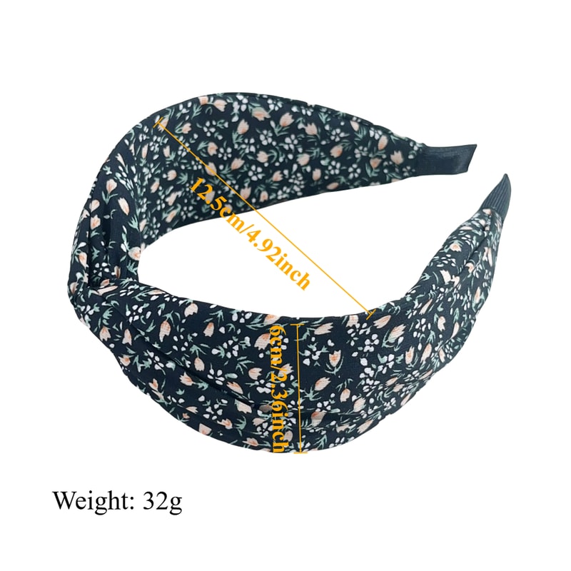 Wide Bands Hair Hoop Bohemian Floral Cross Headband Vintage Fabric Flower Print Summer Accessory Fo 5