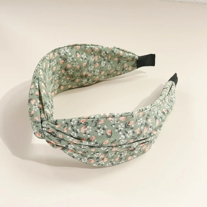 Wide Bands Hair Hoop, Bohemian Floral Cross Headband, Vintage Fabric Flower Print, Summer Accessory for Women, Styling