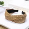 Weaving Cross Hair Hoop Beach Style Straw Headband WideBrimmed Headwear 7