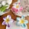 Bohemian Shark Clip Hair Claw Plumeria Flower Shape Cute Plastic Barrettes For Hair Accessories 1