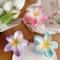 Bohemian Shark Clip Hair Claw Plumeria Flower Shape Cute Plastic Barrettes For Hair Accessories 1