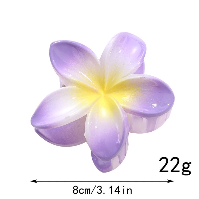 Bohemian Shark Clip Hair Claw Plumeria Flower Shape Cute Plastic Barrettes For Hair Accessories 3