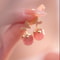 Pink Rose Tulip Heart Earrings, Korean Sweet Resin Cherry Flower Stud, Elegant Jewelry for Women