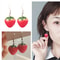 Pink Rose Tulip Heart Earrings, Korean Sweet Resin Cherry Flower Stud, Elegant Jewelry for Women