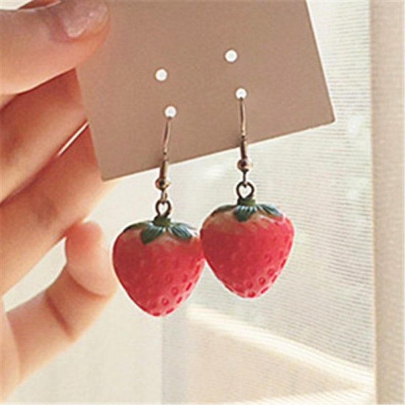 Pink Rose Tulip Heart Earrings, Korean Sweet Resin Cherry Flower Stud, Elegant Jewelry for Women