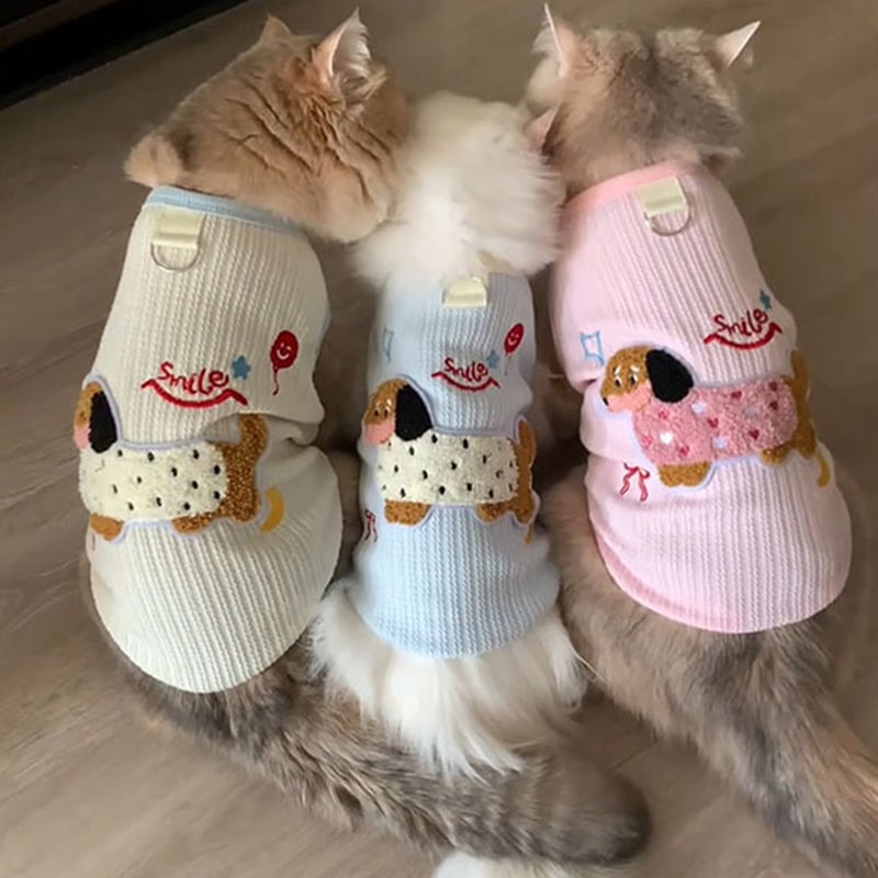 Small Dog Vest Breathable Puppy Clothes Cute Cat Clothes For Summer Undershirt Pet Supplies With Ho 1