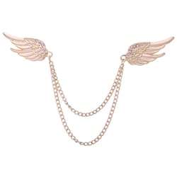 elegant decorative jewelry accessory, korean angel wings brooch with tassel chain for shirt suit