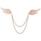 Elegant Decorative Jewelry Accessory, Korean Angel Wings Brooch with Tassel Chain for Shirt Suit