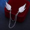 Elegant Decorative Jewelry Accessory, Korean Angel Wings Brooch with Tassel Chain for Shirt Suit
