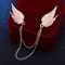 Elegant Decorative Jewelry Accessory, Korean Angel Wings Brooch with Tassel Chain for Shirt Suit