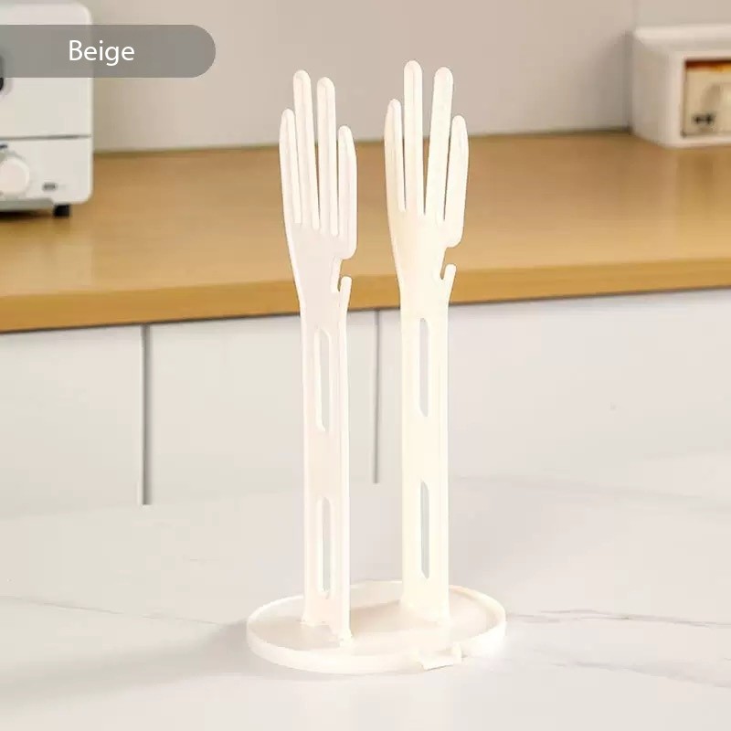 Rubber Glove Holder and Towel Storage Box, Kitchen Glove Drying Rack with Drainage Base