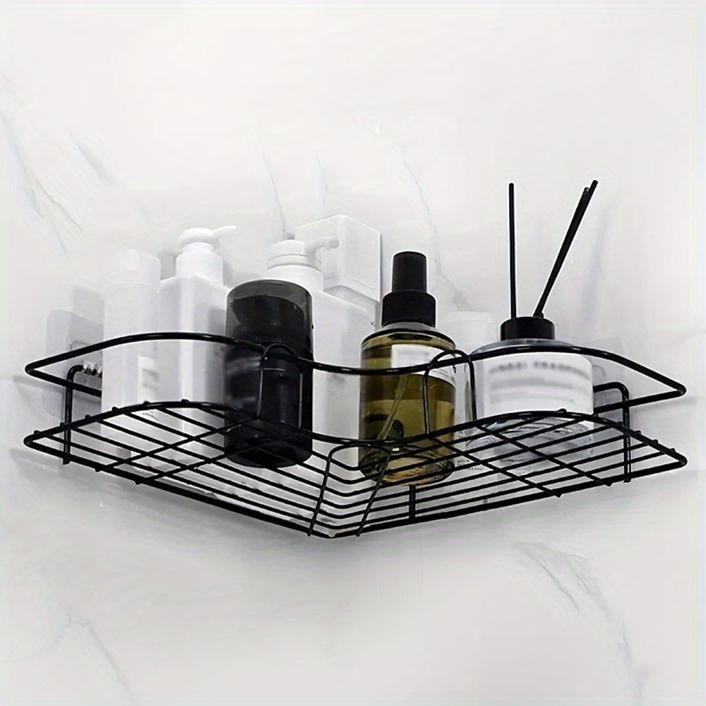 Triangular Space Saving Corner Shower Rack No Drilling Bathroom Organizer Ideal For Shampoo And Soa 2