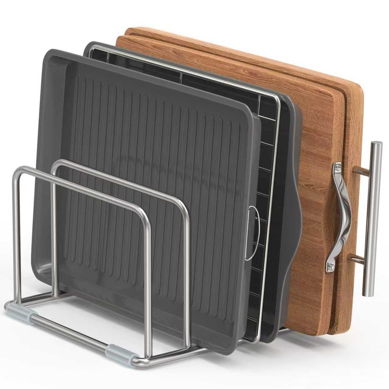 Cutting Board Stand, Stainless Steel Chopping Board Holder Storage