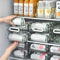 Refrigerator Stackable Drink Organizer Soda Can Dispenser For Fridge Clear Plastic Bins 2
