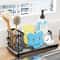 Stainless Steel Sink Caddy Organizer, Fast-Dry Kitchen Sponge Holder, Diatomite Base, Countertop Storage