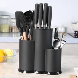 black/white flatware storage box fork, grid plastic kitchenware drain rack
