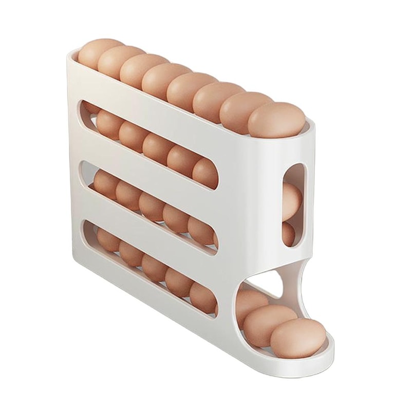 Fridge Egg Storage Box Container, Automatic Rolling Egg Holder Rack, Kitchen Refrigerator Egg Dispenser Kitchen