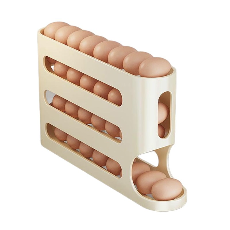 Fridge Egg Storage Box Container, Automatic Rolling Egg Holder Rack, Kitchen Refrigerator Egg Dispenser Kitchen
