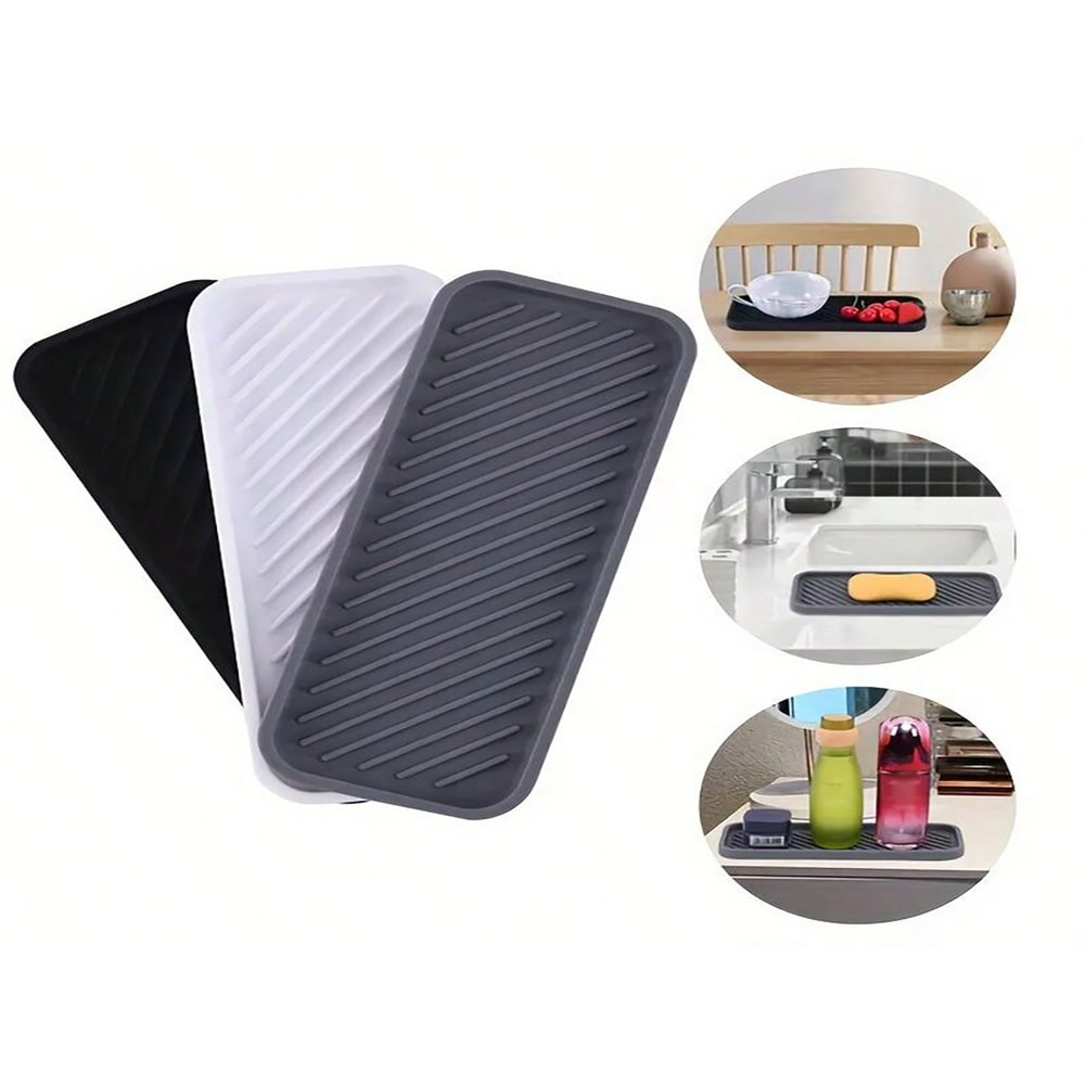 Simple Silicone Sponge Holder, Bathroom Organizer Tray, Kitchen Sponge Soap Dispenser