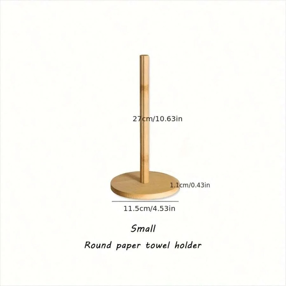 Freestanding Paper Towel Roll Stand Wooden Paper Towel Dispenser Holder Tissue Rack For Kitchen Di 3