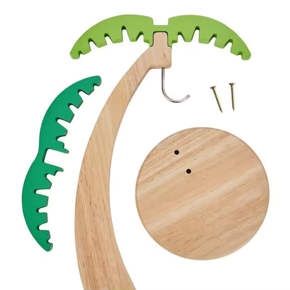 Trendy Gadget Kitchen Storage Rack Modern Minimalist Wooden Banana Palm Tree Fruit Organizer 1