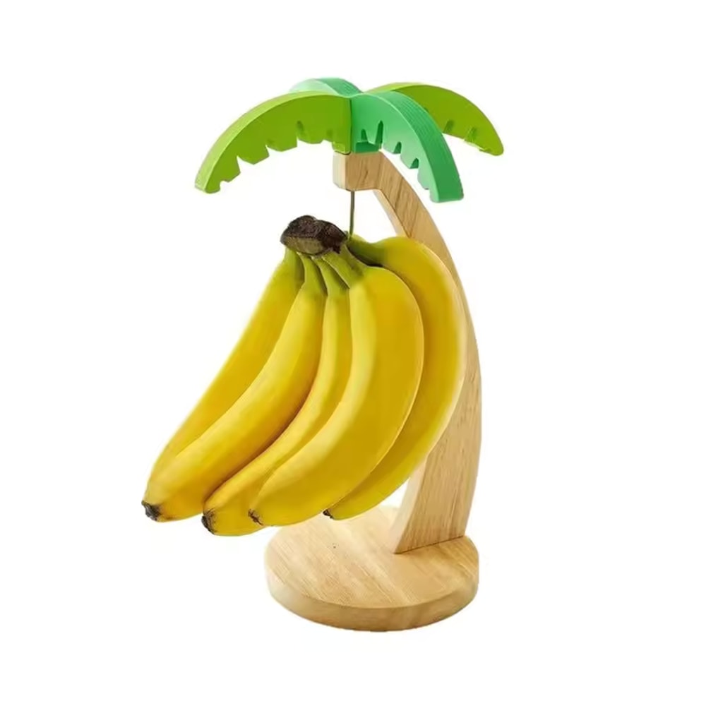Trendy Gadget Kitchen Storage Rack Modern Minimalist Wooden Banana Palm Tree Fruit Organizer 6