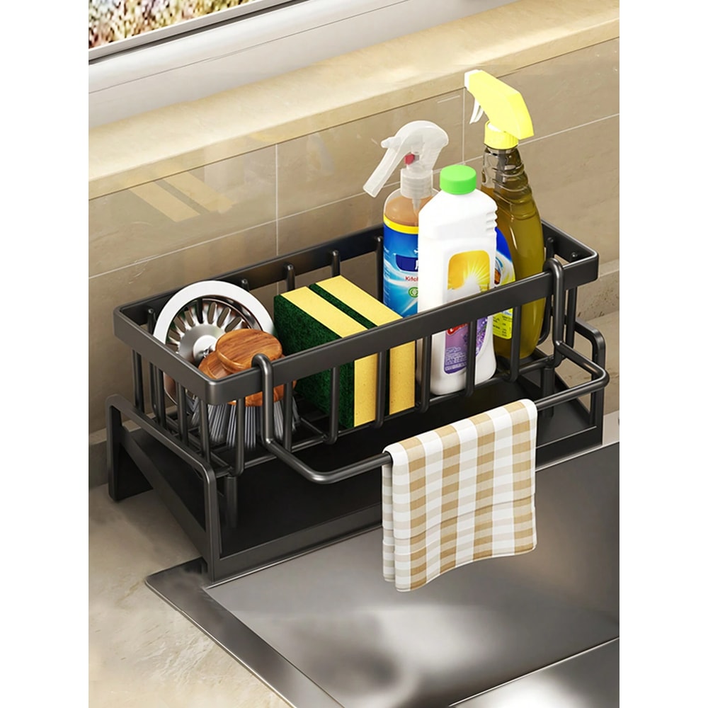 Sponge Holder for Kitchen Faucet, Sink Tidy Tray, Kitchen and Bathroom Tools, Storage Rack