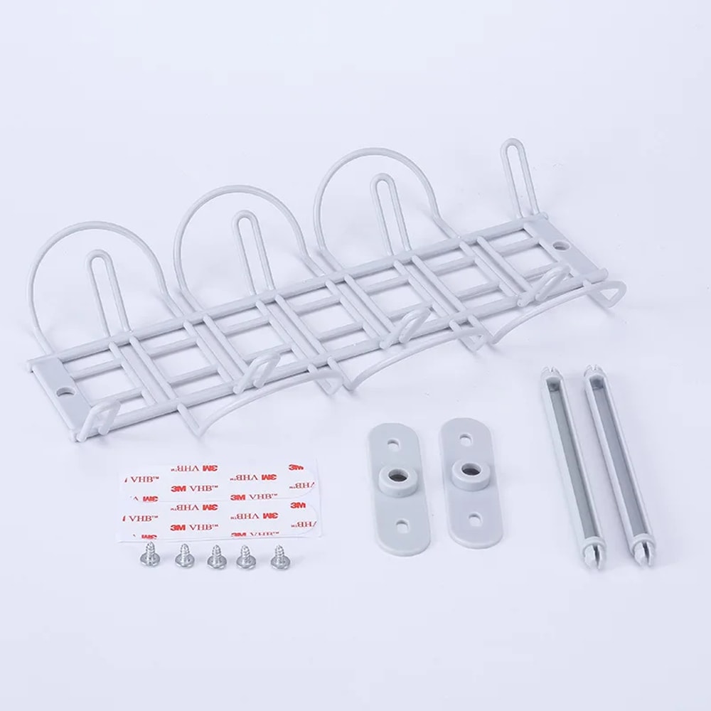 Cable Tray Partition Hanging, Home Office Desk Power Cord Plug Holder, Bottom Basket Layered Rack Organizer