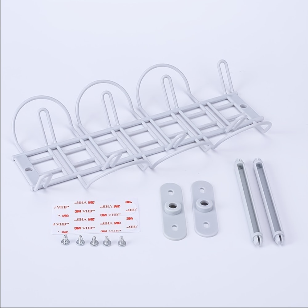 Cable Tray Partition Hanging, Home Office Desk Power Cord Plug Holder, Bottom Basket Layered Rack Organizer