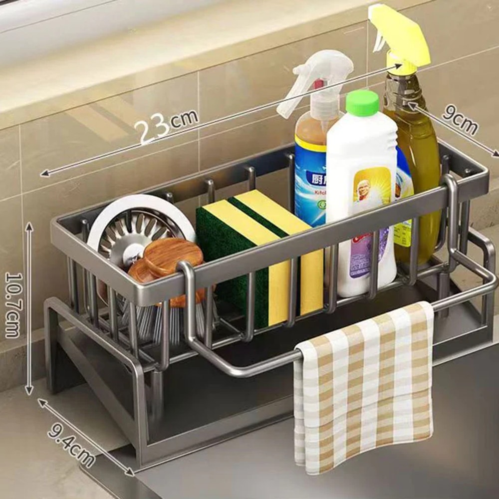 Kitchen Accessories Sink Drain Rack ABS Sponge Holder Faucet Storage Soap Drainer Towel Shelf Organ 6