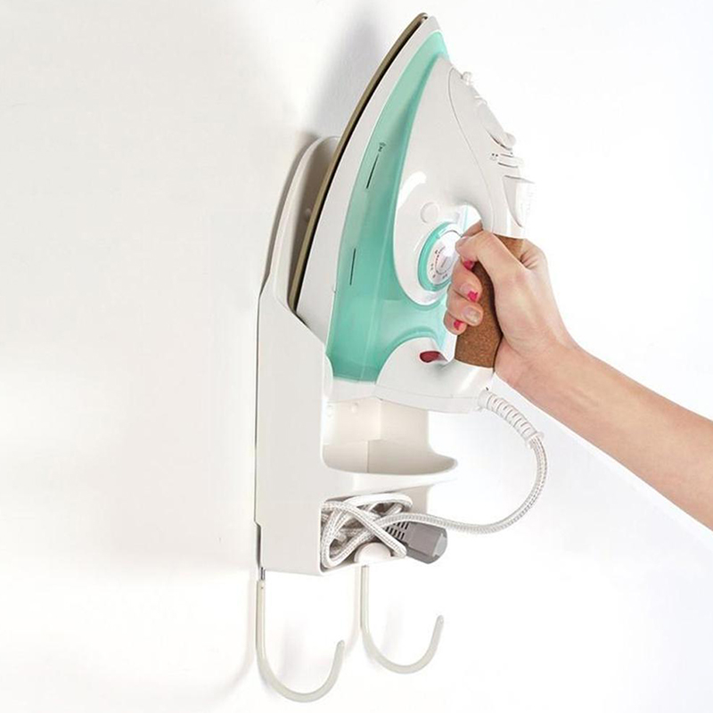 Ironing Board Hanger Wall Mount, Portable Iron Holder for Home Storage, Black and White, Ideal for Hotel Household Use