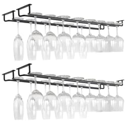 under cabinet wine glass holder, wall mount stemware organizer hanger for kitchen