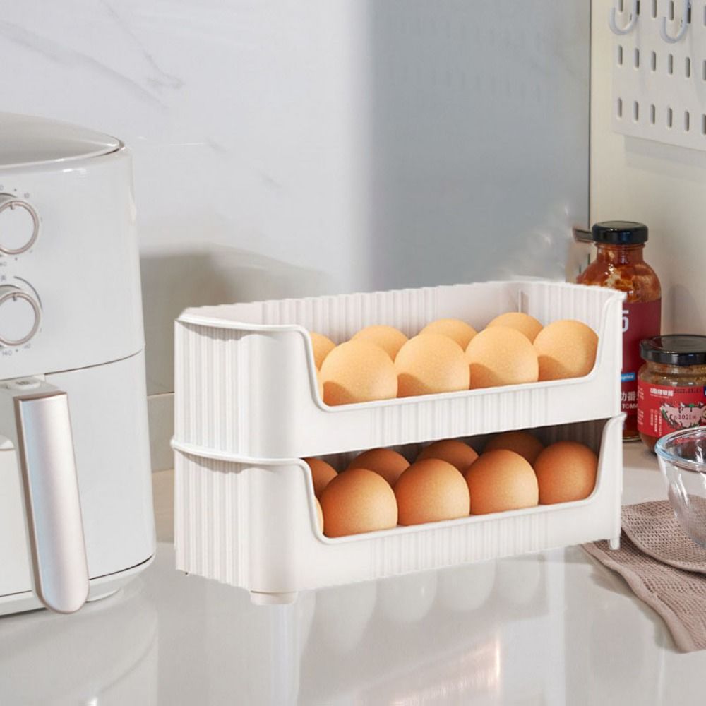 Freshkeeping Egg Holder Refrigerator Side Door Egg Storage Tray Organizer For Kitchen Safe Material 3