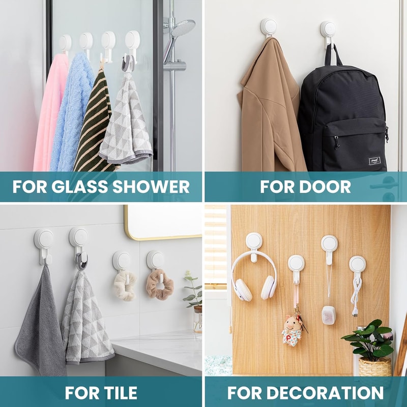 Heavy Duty Shower Hanger Easy To Install Towel Hooks No Drilling Hooks For Bathroom And Kitchen 3