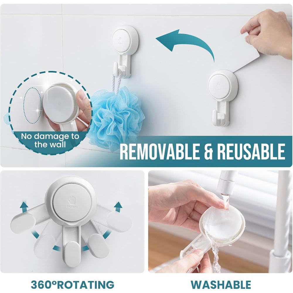 Heavy Duty Shower Hanger Easy To Install Towel Hooks No Drilling Hooks For Bathroom And Kitchen 6