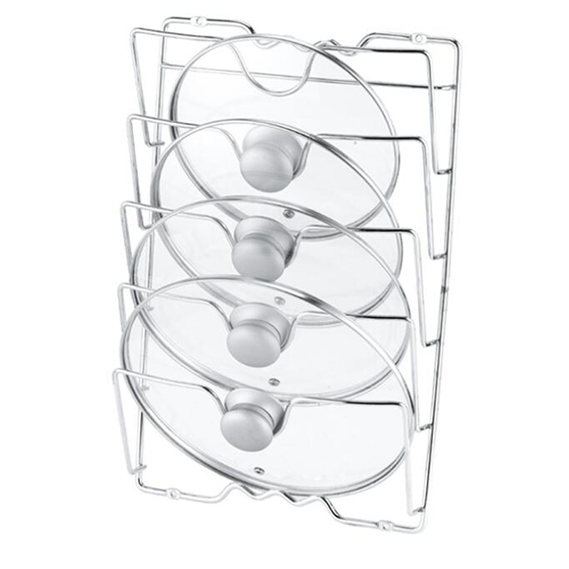 Pot Lid Rack for Kitchen, Multi Functional Wall Mounted Organizer, Five Layers