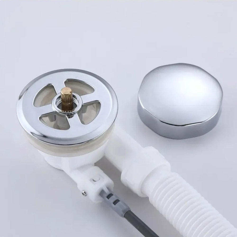 Bathroom Accessories Set, Bathtub Rotating Knob with Chrome Overflow Prevention and Bath Control