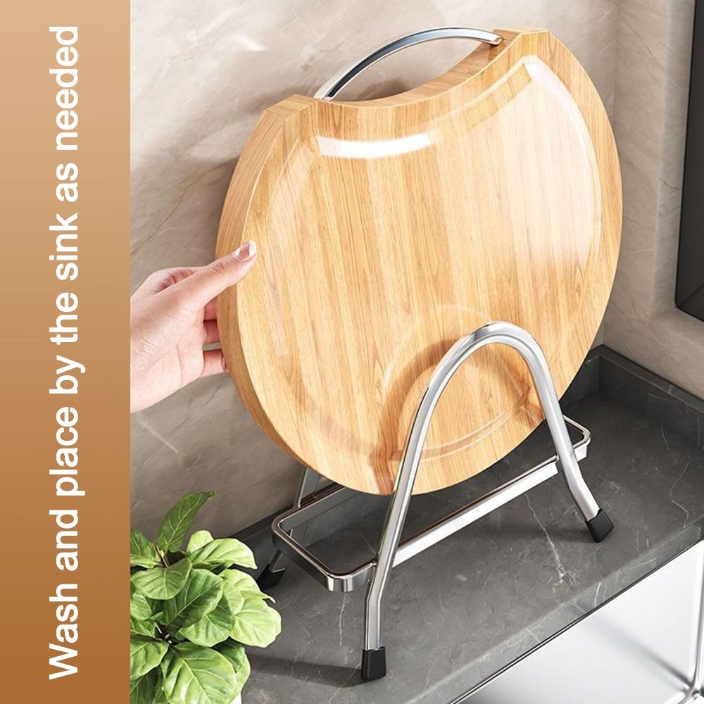 Rustproof Space Saving Cutting Board Organizer, Portable Stainless Steel Kitchen Storage Rack