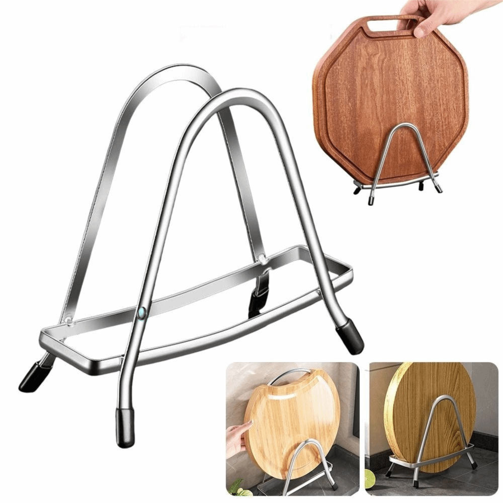 Rustproof Space Saving Cutting Board Organizer, Portable Stainless Steel Kitchen Storage Rack